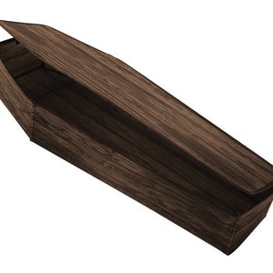 25% Off NEW Halloween Brown 60" Wood-Look Coffin RIP Graveyard Prop With Lid Haunted House Unopened Box