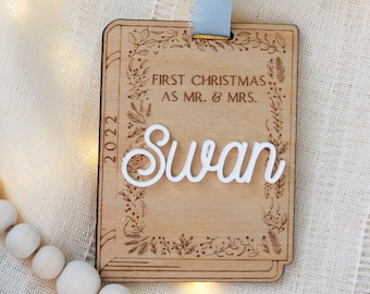Personalized First Christmas Ornament | Floral Storybook, Mr. & Mrs.