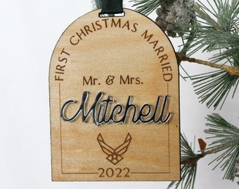 Personalized Air Force First Christmas Ornament | Military Couple Gift