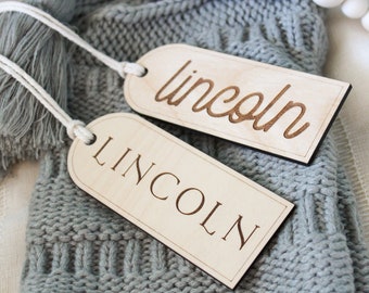 Arch Personalized Christmas Stocking Tag | Boho Modern Custom Name Stocking Charm for kids, dogs, family and friends