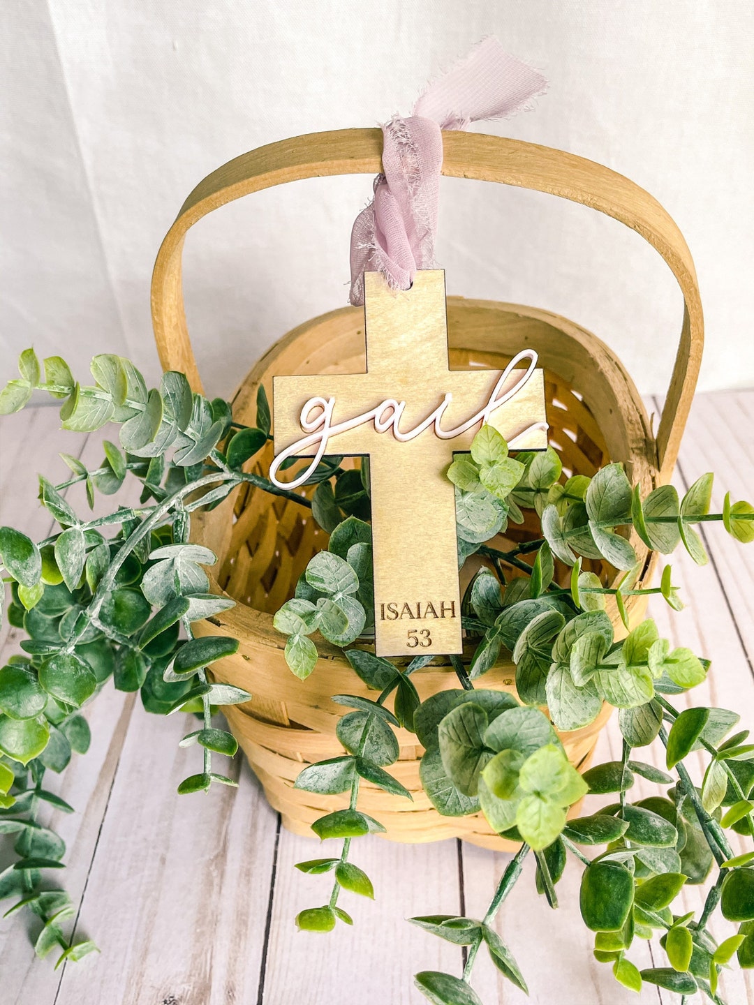 Easter Basket Name Tag Personalized Christian Gift Tag Etsy