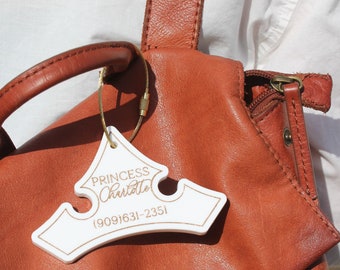 Disney Princess Luggage Tags | Disney Bag Name |  Personalized Princess Diaper Bag Baby Tag | Engraved Travel Gift | Disney Name Tag