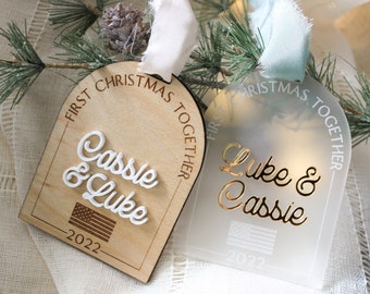 Personalized First Christmas Together Ornament | Military Couple Gift