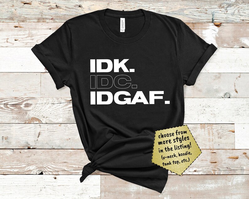 Plus Deep V-Neck Crop Funny Saying for Antisocial and Introverts Gift Hoodie IDK IDC IDGAF Shirts Sassy Slogan Raglan Tank Top