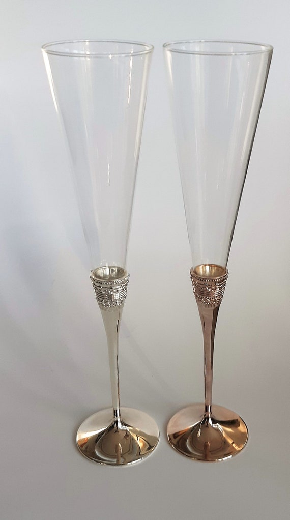 Champagne Flutes Vera Wang Wedgwood Crystal Toasting Glasses Etsy