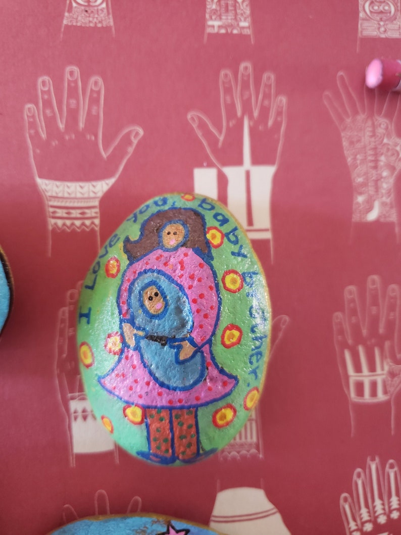 Baby Brother painted rock gift