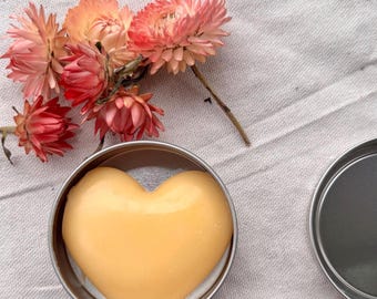 solid massage bar | special edition valentine’s day heart | lavender scent all-natural lotion bar |
