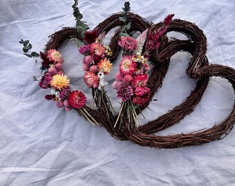 dried flower heart wreath | valentine’s day everlasting florals