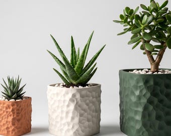 STL-bundel moderne Voronoi-plantenbak – 3D-afdrukbaar Scandinavisch ontwerp (set van 3)