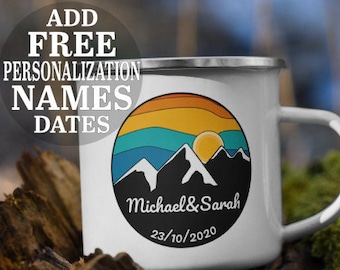 Personalized Gift Boyfriend Camping Gift Campfire Mug Hiking Gift Custom Mug - Anniversary Gift