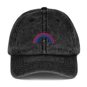 Rainbow Bisexual Pride Embroidered Dad Hat, Queer Eye, Bisexual Gift, lgbtq Gift, Bisexual Art, Bisexual Hat, Discreet Pride, Subtle Pride