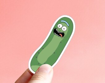 Giant Pickle Rick 25.6cm x 9cm- Waterproof Vinyl Glossy Sticker Sticker Bombs and More! Lockers Desks Perfect For Laptops