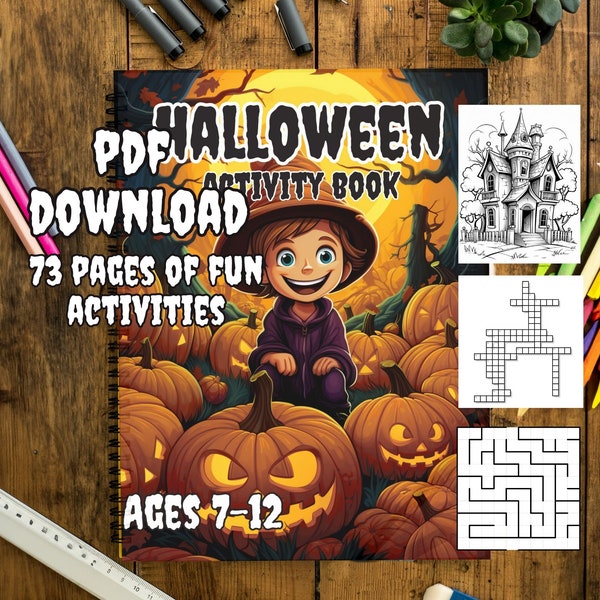 Halloween Activity Book for Kids Ages 7-12: Mazes, Coloring, Riddles, Jokes, Trivia, Crafts & More!