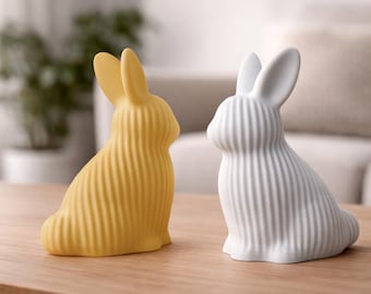 Minimalistisch geribbeld konijn STL-bestand - decoratie voor thuis