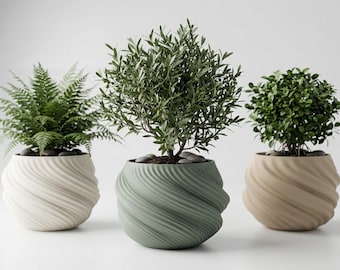 STL-bundel spiraalvormige plantenbak: moderne Scandinavische plantenbak (digitale download)