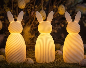 3D-afdrukbare theelichtjes konijn – Scandinavisch paasdecor (STL-bestand)