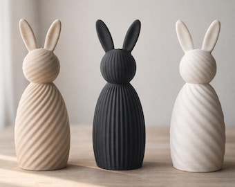 Set van 3 minimalistische 3D-printbestanden konijn STL modern paasdecor