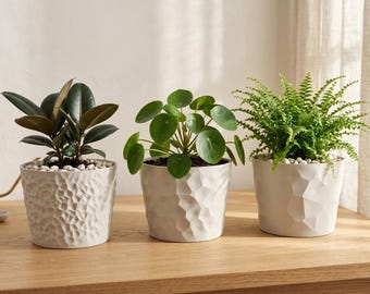 Set van 3 geometrische plantenbakken | 3D-afdrukbare STL-bestanden in Scandinavische stijl (digitale download)