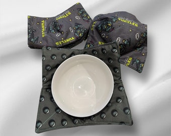 Microwave bowl cozy holder hugger, "Teenage Mutant Ninja Turtles" - Fully Reversible