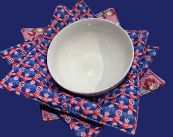 Microwave bowl cozy holder hugger, "Alice in Wonderland" #2 - Fully Reversible