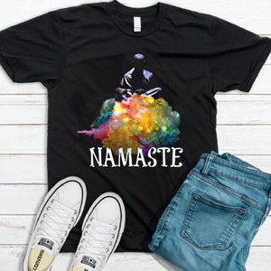 Namaste Meditation Graphic Cotton T-shirt || Buddhist - Buddhism - Conscious - Woke - Third Eye Open - Colorful Tee