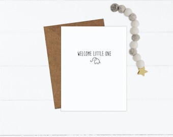 Welcome Little One New Baby Card | New Birth Card | Congratulations Baby Greeting Card | Gender Neutral Baby Shower Card