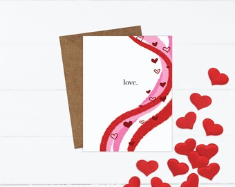 Love Valentine's Day Greeting Card | Valentine for Her | Anniversary Card | Card for Girlfriend | Valentine's Day Card with Hearts