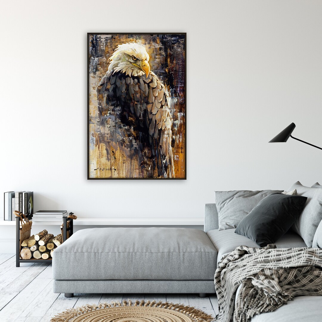 Bald Eagle Canvas Print From Original Oil Painting | Wildlife Art ...