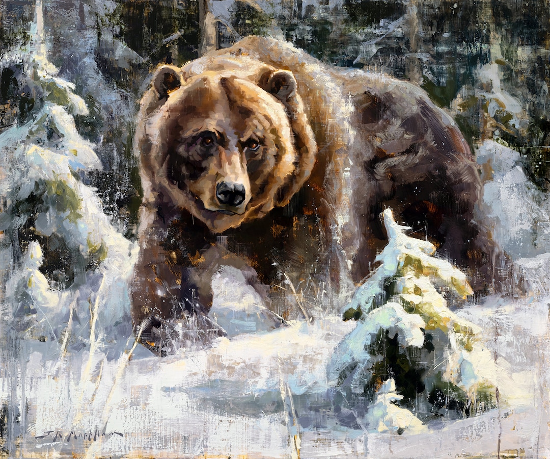 Bear Painting Grizzly Bear Print From Original Oil Painting Wildlife ...