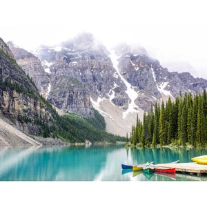 Mountain Wall Art - Moraine Lake Photo Print or Canvas Wall Art - Rocky Mountains - Nature Photography - Landscape Print - Mountain Decor