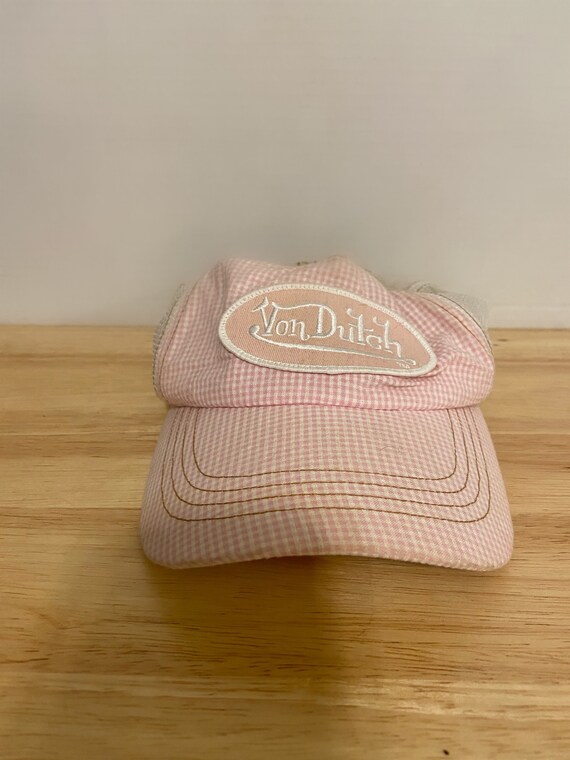 Rare Vintage 2000's Pink Gingham Von Dutch Trucker
