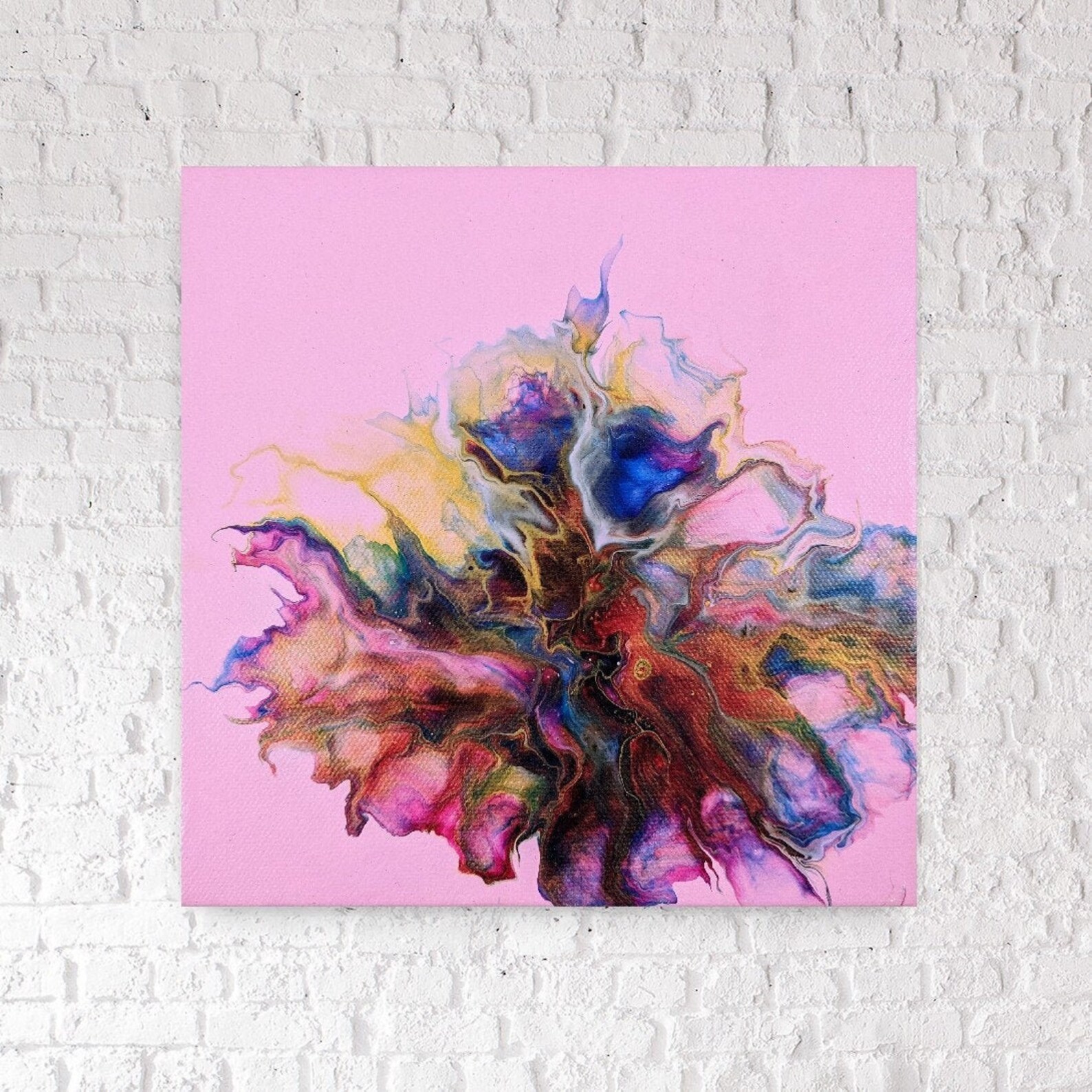 Original Blush Bloom Painting on Canvas Etsy