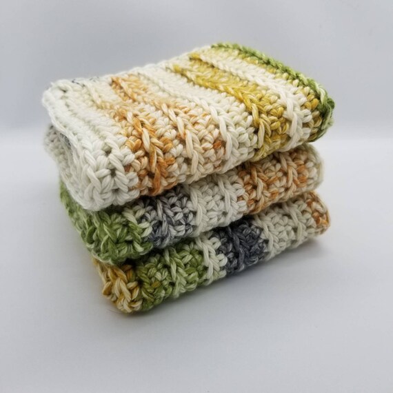 Crochet Cotton Dishcloth Set Kitchen Dishcloths Ecofriendly Etsy