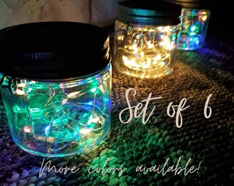 Set of 6 Clear Hanging Solar Garden Lanterns. Garden Decor, Birthday Gift, Anniversary Gift, Unique Gift, Solar Lights Outdoor, Solar Garden