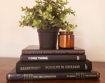 ブラックブックデコレーション - セットをカスタマイズ | 棚を飾る美しい本 | コーヒーテーブルデコレーション | オフィスデコレーション | 本物のハードカバー本