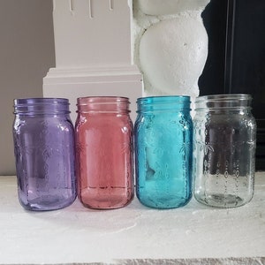 Colored Mason Jars, Glass Mason Jars Assorted Colors, Mason Jar Vases, Mason Jar Floral Container, Spring Decoration, Spring Container