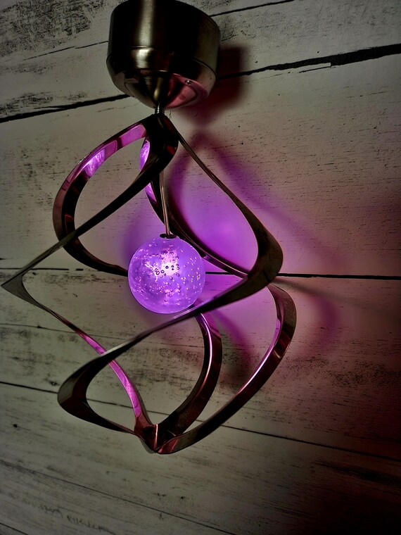 Crystal Ball Wind Spinner, Garden Decor, Porch Decor, Patio Decor, Solar Lights Outdoor, Yard Light, Yard Decor, Wind Chime