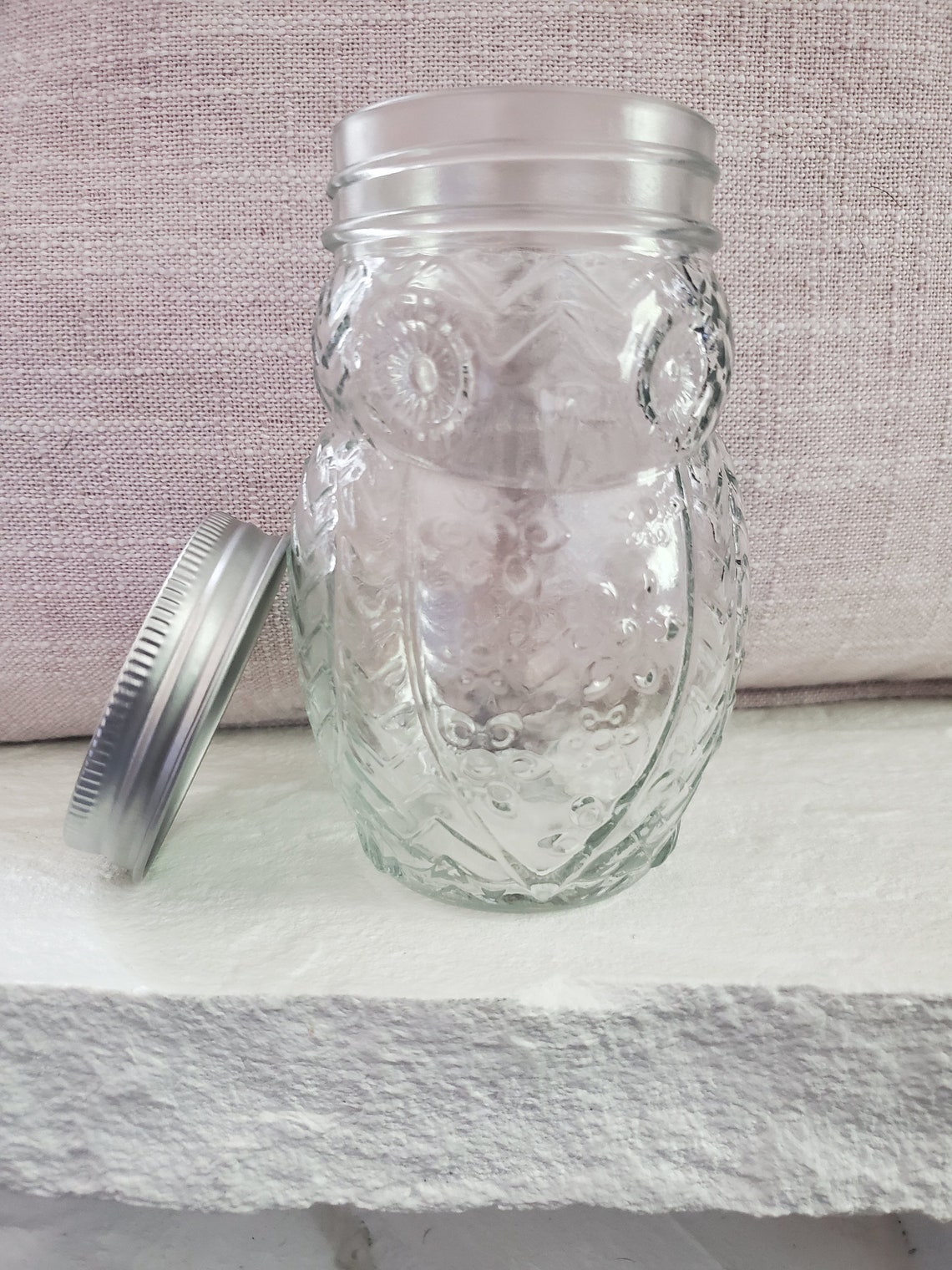 Glass Mason Jar Owl Shaped Jar Candy Jar Storage & Etsy