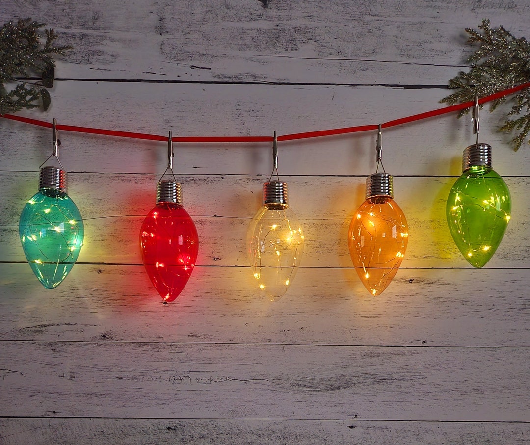 Solar Christmas Bulb Light Etsy