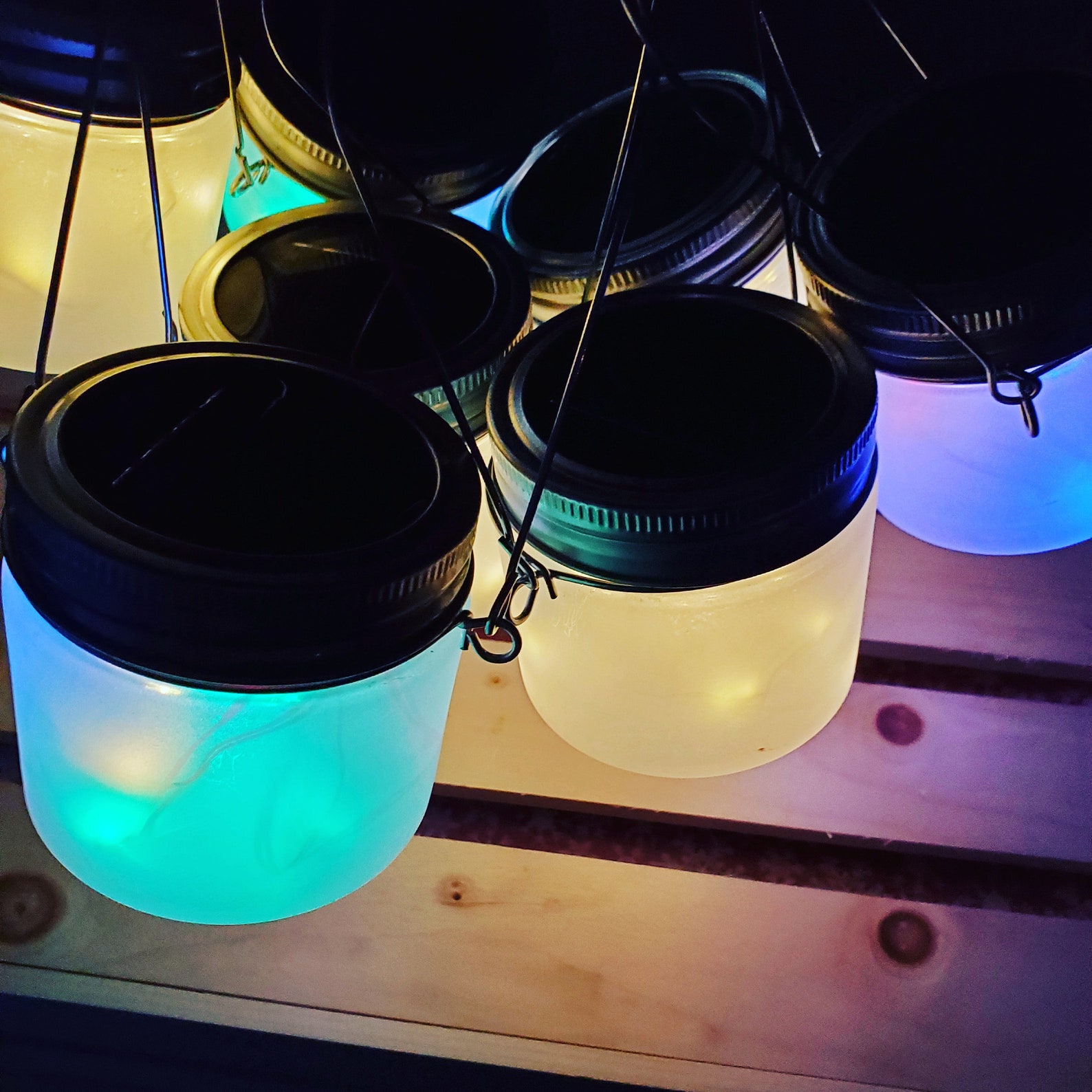 Set of 6 Canning Jar Solar Lids Mason Jar Solar Lights Etsy