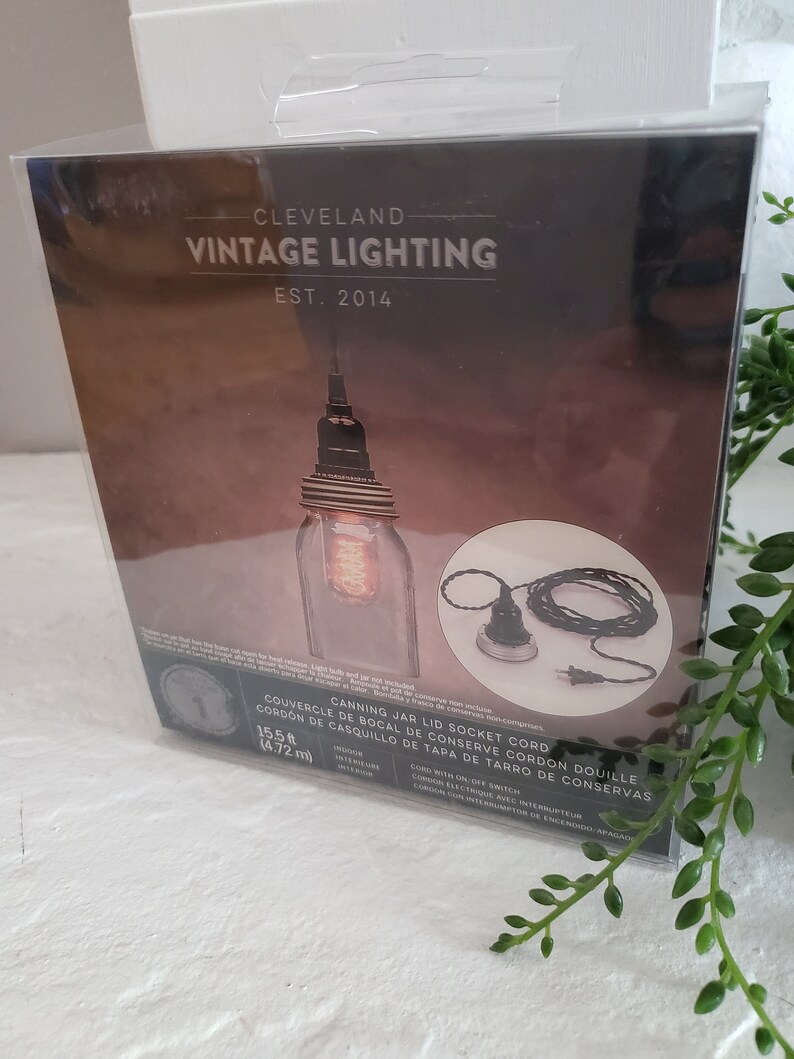 Canning Jar Lid Light Kit PlugIn Swag Pendant Light Etsy