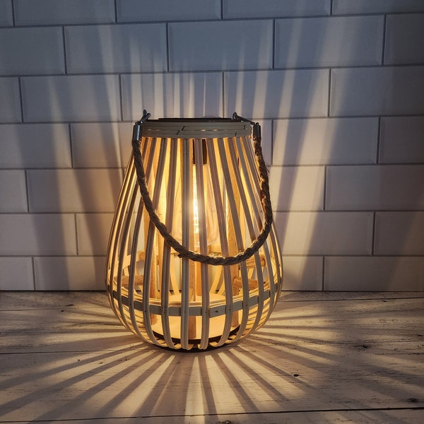 Rattan Solar Lantern with Rope Hanger | Garden Decor | Porch Decor | Patio Decor | Solar Lights Outdoor | Yard Light | Yard Decor | Style 1