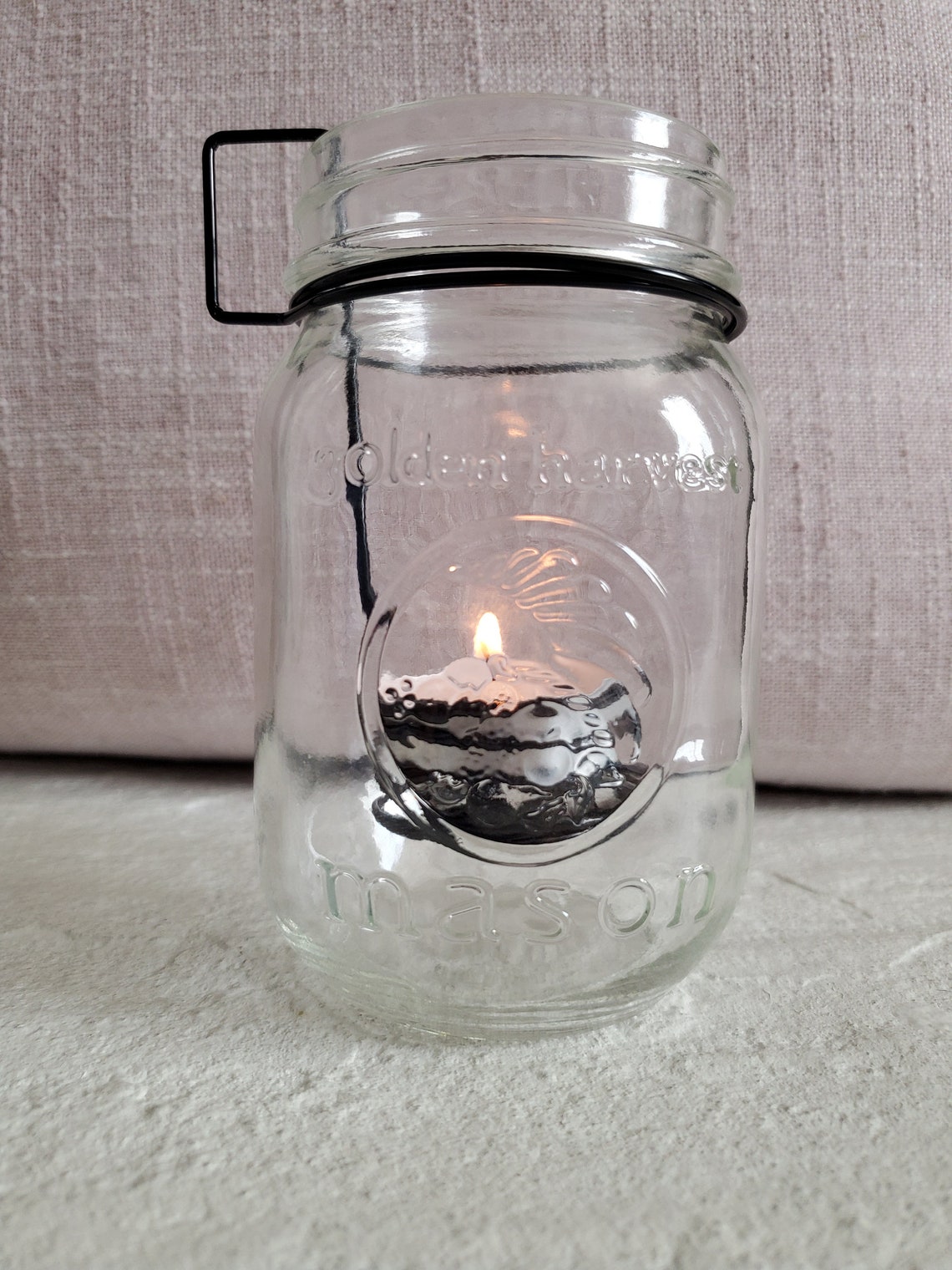 Mason Jar Tealight Candle Holder Farmhouse Decor Rustic Etsy