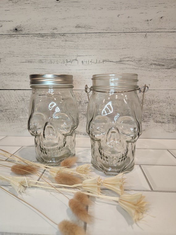 Skull Mason Jar, Skull Shaped Jar, Halloween Party