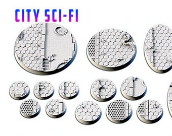 30mm lipped resin bases x12 Industrial Factory Sci-fi 