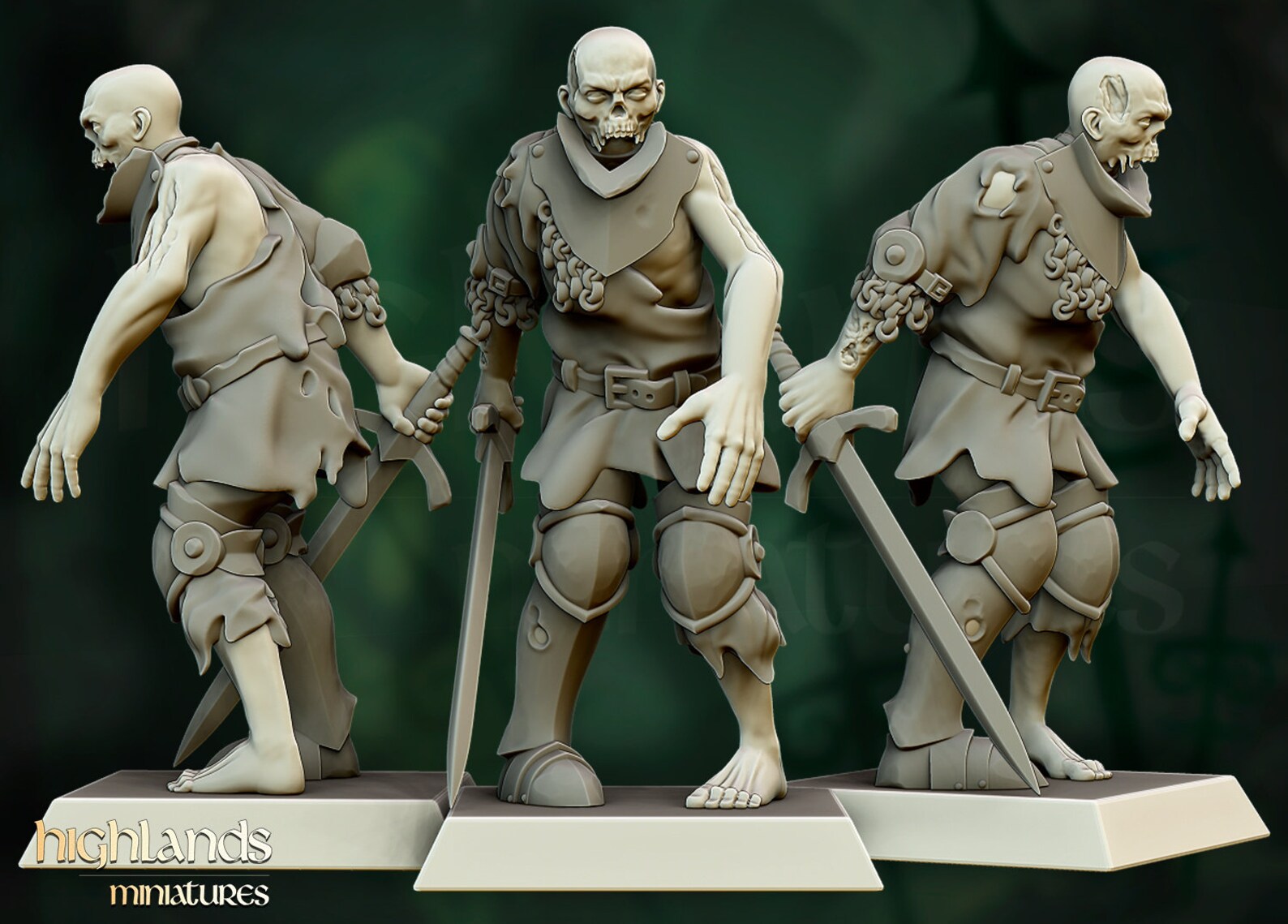 Highland Miniatures Zombie Soldier modelos para su uso en Etsy