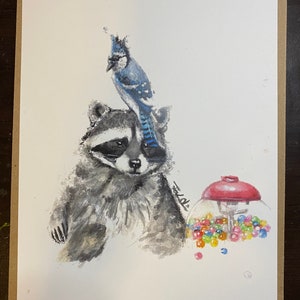 Just An Everyday Regular Show Signed Print | 8.5”x11” Original Art Print | Raccoon Art | TV Show Fan Art | Woodland Animal Wall Art