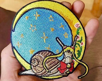 Snailor Moon Patch | 3 inch Iron on Patch | Sailor Moon Art | Anime Patches | Sailor Moon Patch