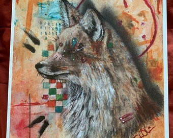 Signed “Fox” Art print | 8.5”x11” Original Art Print | Animal Art | watercolor painting