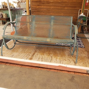 Vintage Glider and Chair, Mid Century, MCM, Steel Mesh, Rare , PICK UP in Los Angeles only. 56&quot;W x Frame 30&quot; Deep, Make Offer